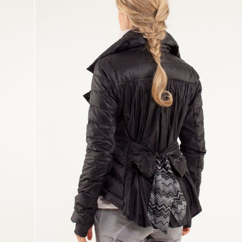 Lululemon Black Quilted Blazer with Belted Waist